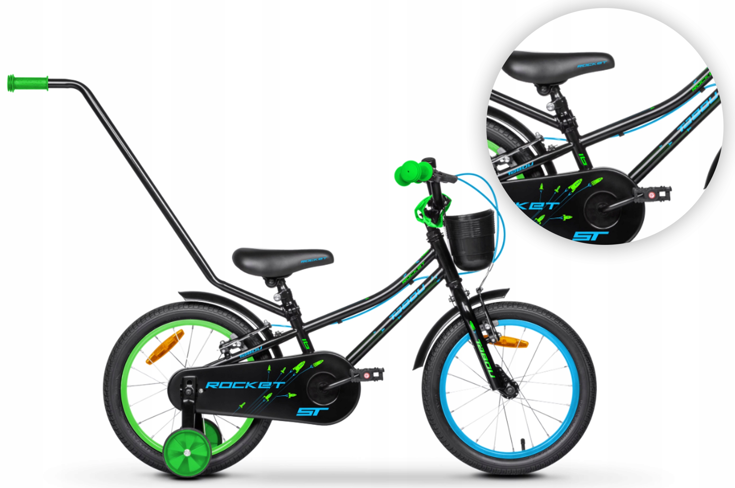 Rower dziecięcy 16" Tabou Mini St czarny niebieski R25