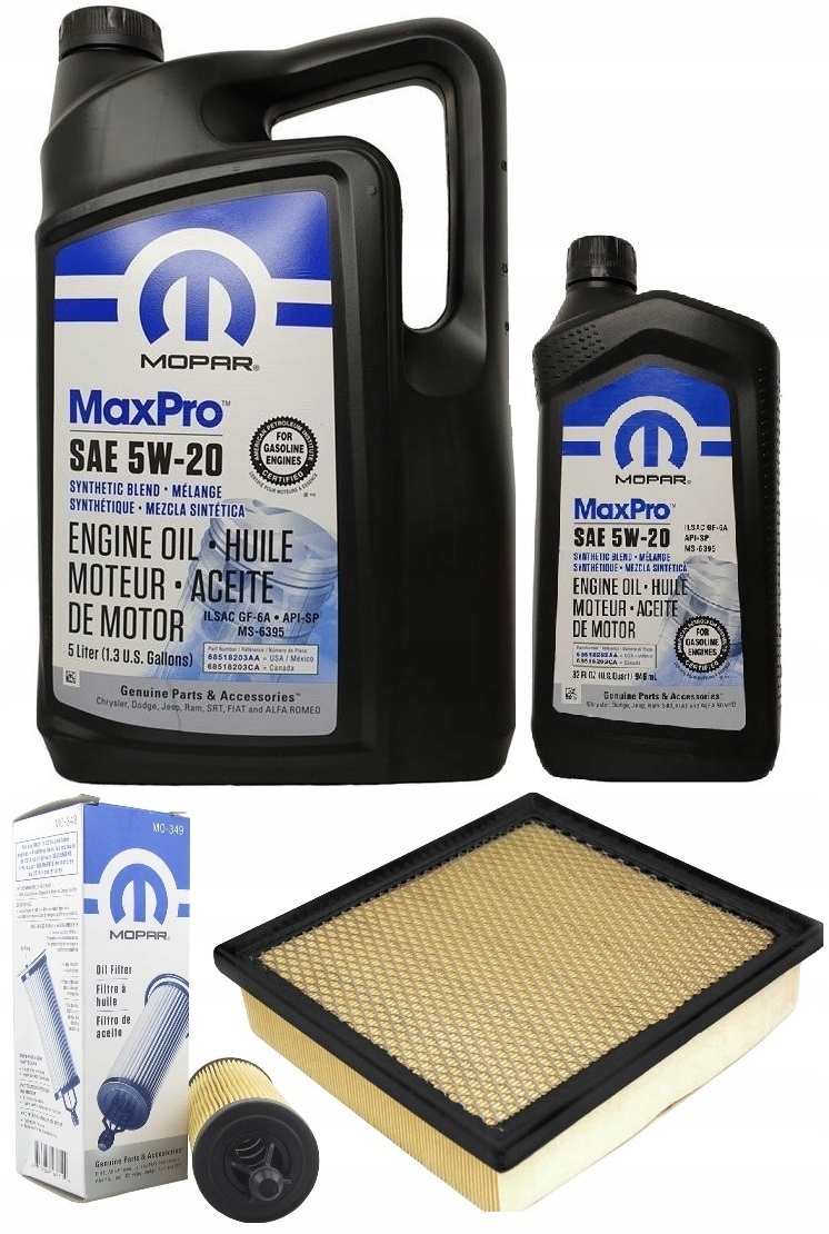 MOPAR 5W20 6L+FILTRY JEEP G.C. DODGE 3,6 2014-2015