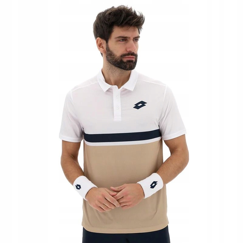 Pánské Tenisové Tričko Lotto Polo Tech V-D1 Tee Men Irish Beige XXL