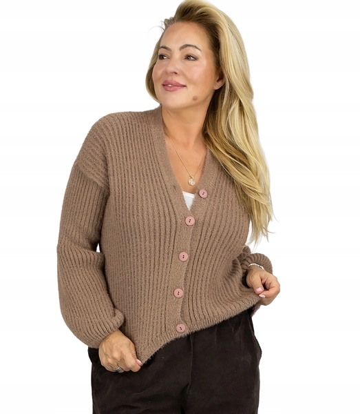 Krátký jemný kardigan na knoflíky Elegance A Styl Agrafka unisize