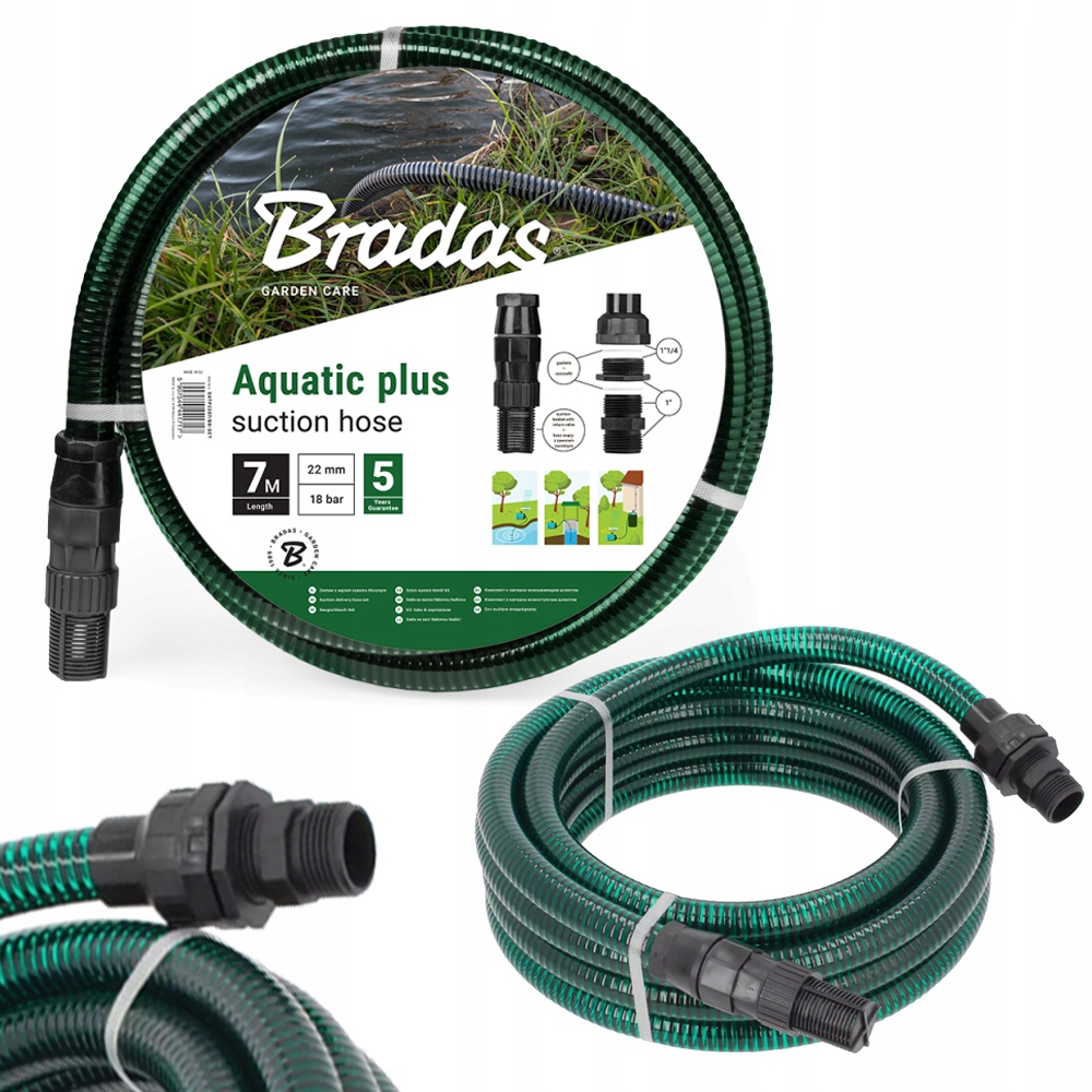 Zestaw Ssawno-tłoczny Wąż Do Przepompowywania Pomp Hydroforu Bradas 7m