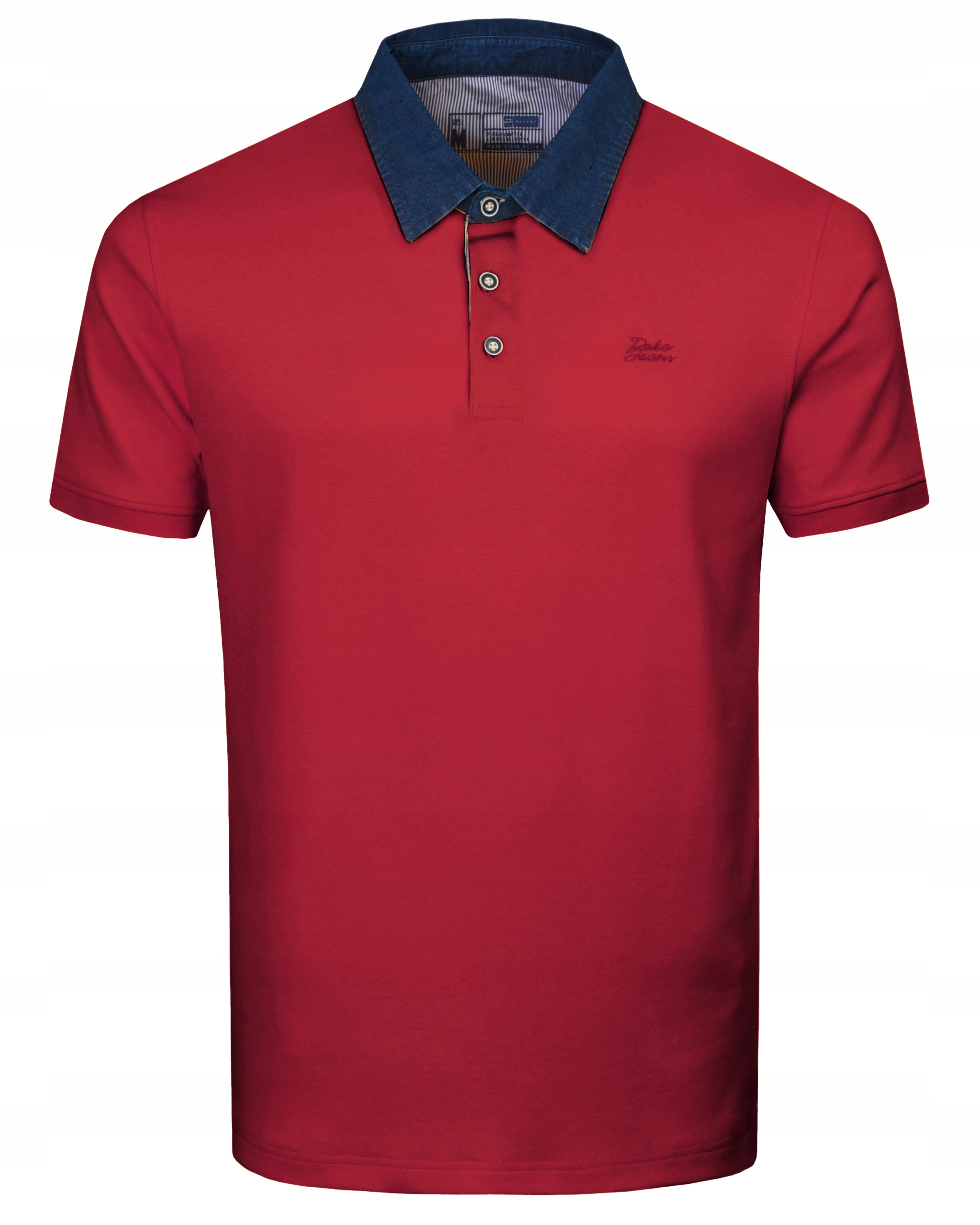 polokošile Pánské Bavlna Bordó s džínovým límcem Pacific