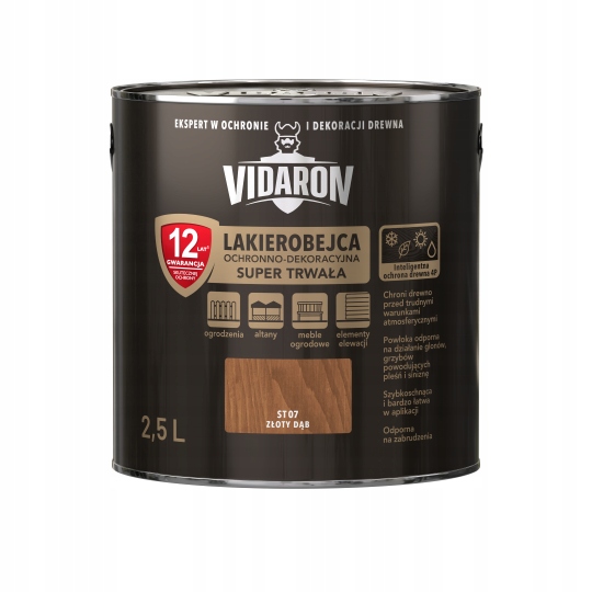 Vidaron Lakierobejca Ochronno-Dekoracyjna Trwała złoty dąb 2.5L