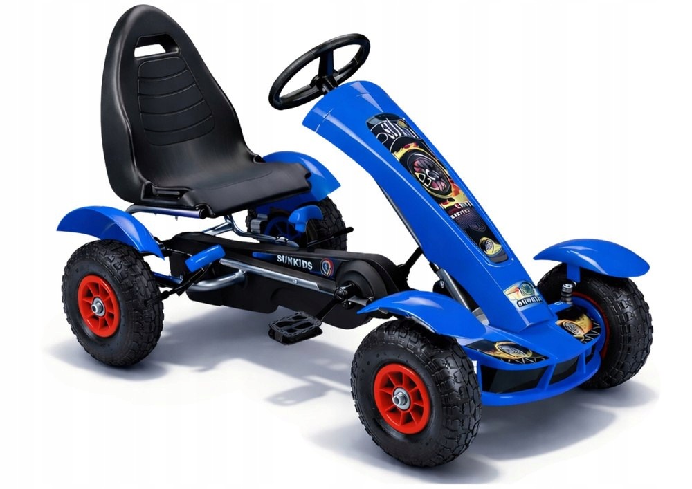 Sportowy Gokart Na Pedały F618 Pomowane Koła Obciążenie 50kg Niebieski Lean