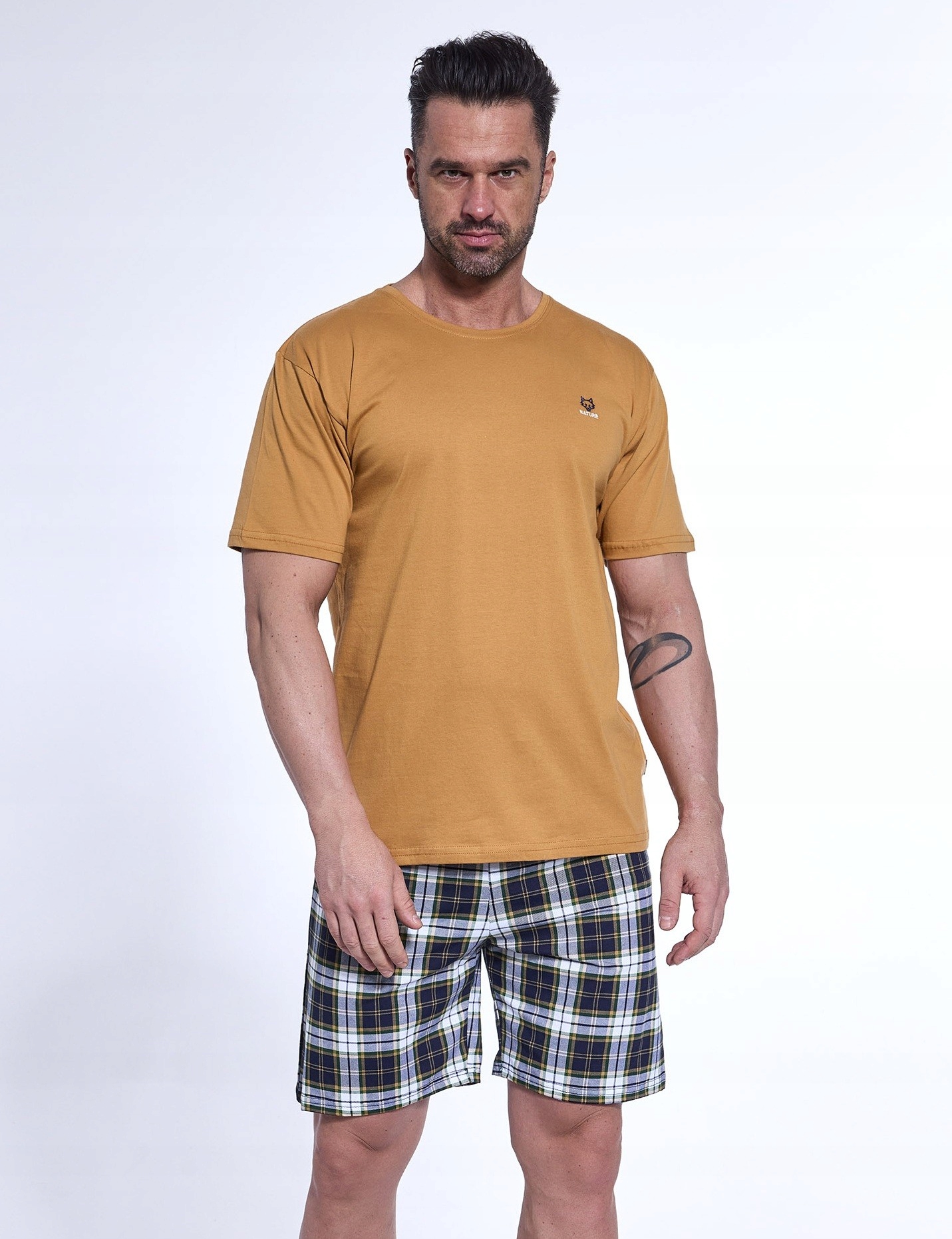 Pánské Pyžamo 326/183 Nature 3 Kr vel. 3XL-5XL 4XL medové