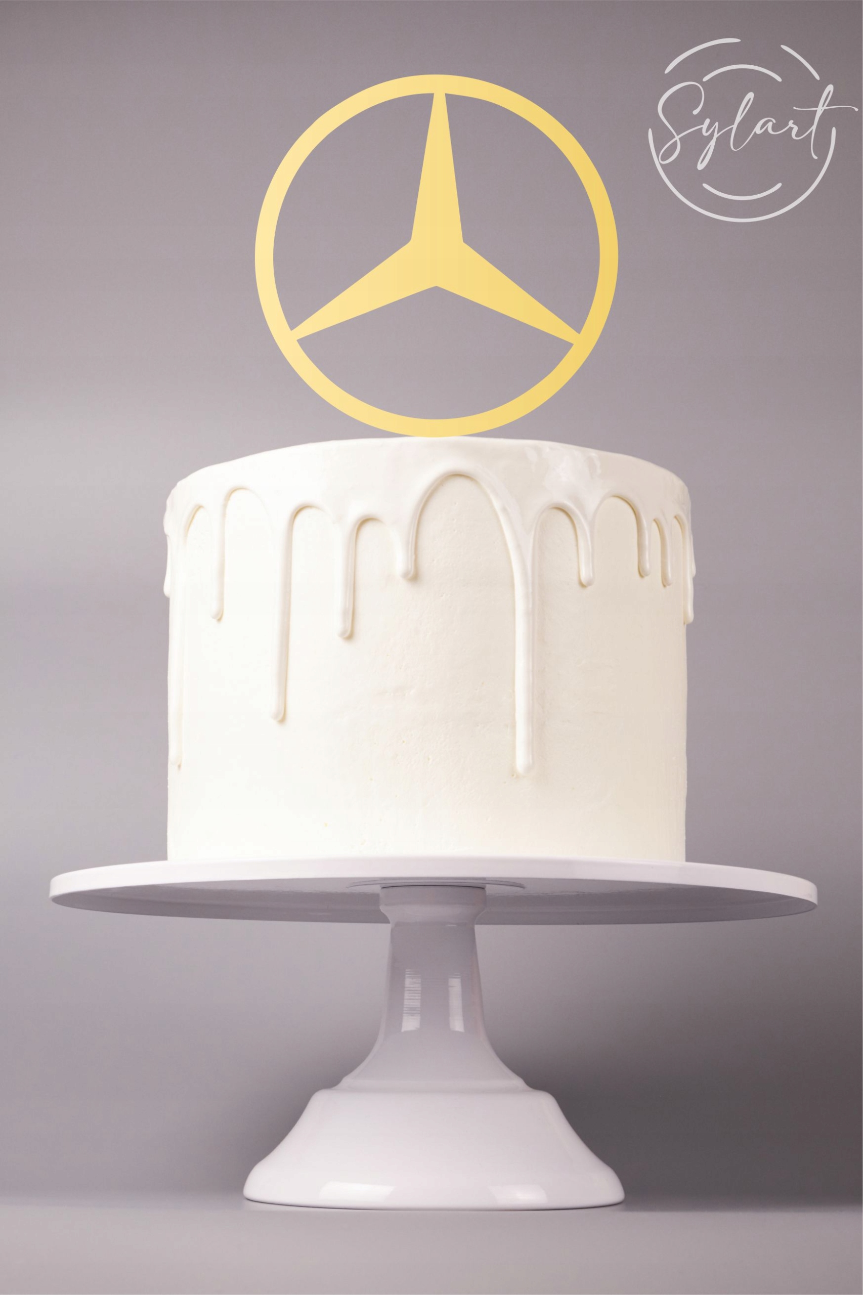 

Topper na tort mercedes logo lustro plexi