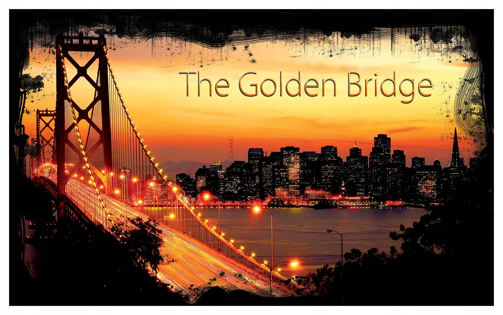 Fototapeta Zlatá brána v noci San Francisco vinylová 368x254 lepidlo