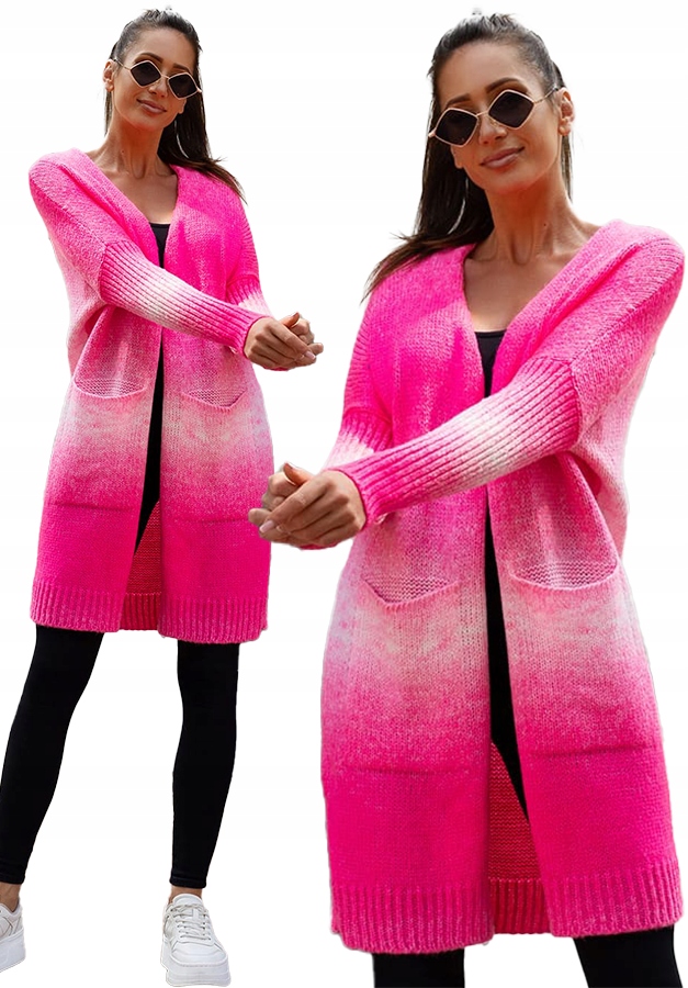 Kardigan Dámský svetr Přehoz Dlouhý měkký svetr (38-52) vel 52