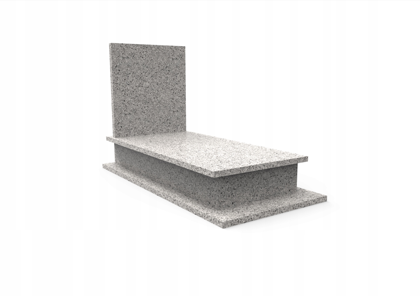 Granitový náhrobek Památník Premium Pořádný Jednoduchý Moderní Světle Šedý