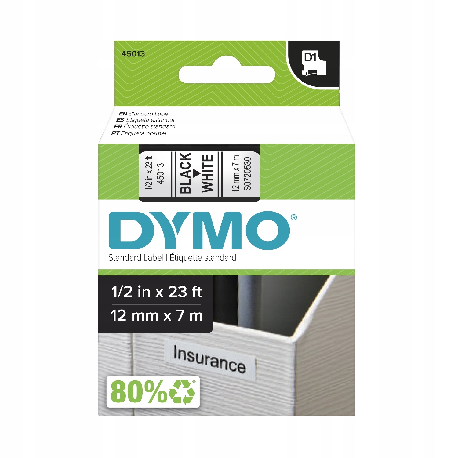 

Taśma Dymo D1 12mm x 7m 45013 s0720530 Oryginalna
