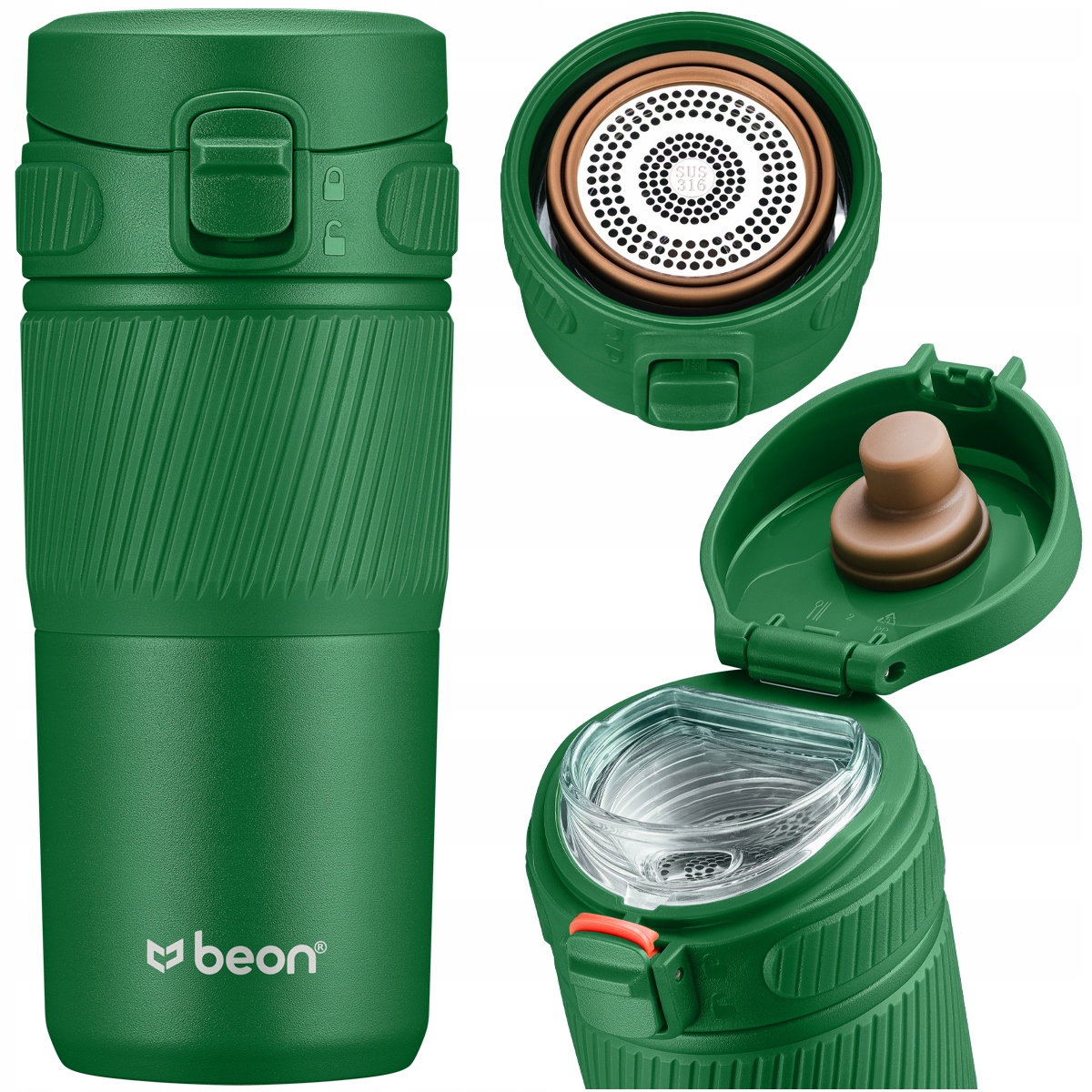 Termohrnek Na Kávu Čaj Do Auta Vzduchotěsný Protiskluzový 450 ml