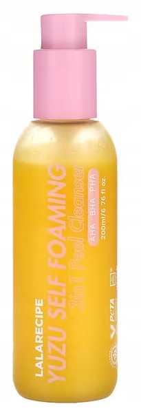 Lalarecipe Yuzu Self Foaming 3v1 Cleanser Exfoliační pěna 3v1 200 Ml