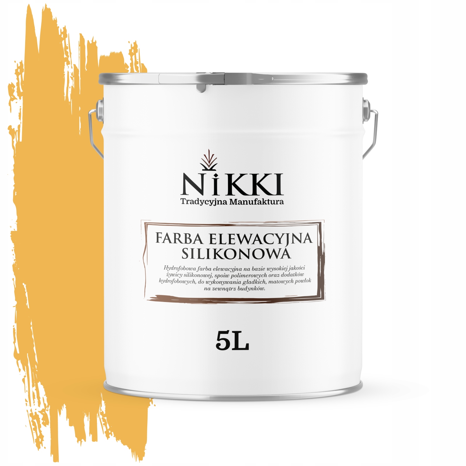 Vonkajšia Silikónová Fasádna Farba 5 L Žltá Intenzívna F636 Uv
