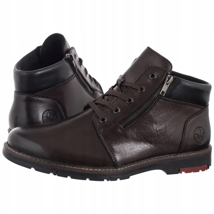 Kožené boty Pánské Kotníkové Boty Rieker Hnědé 10502-25 Brown Brown