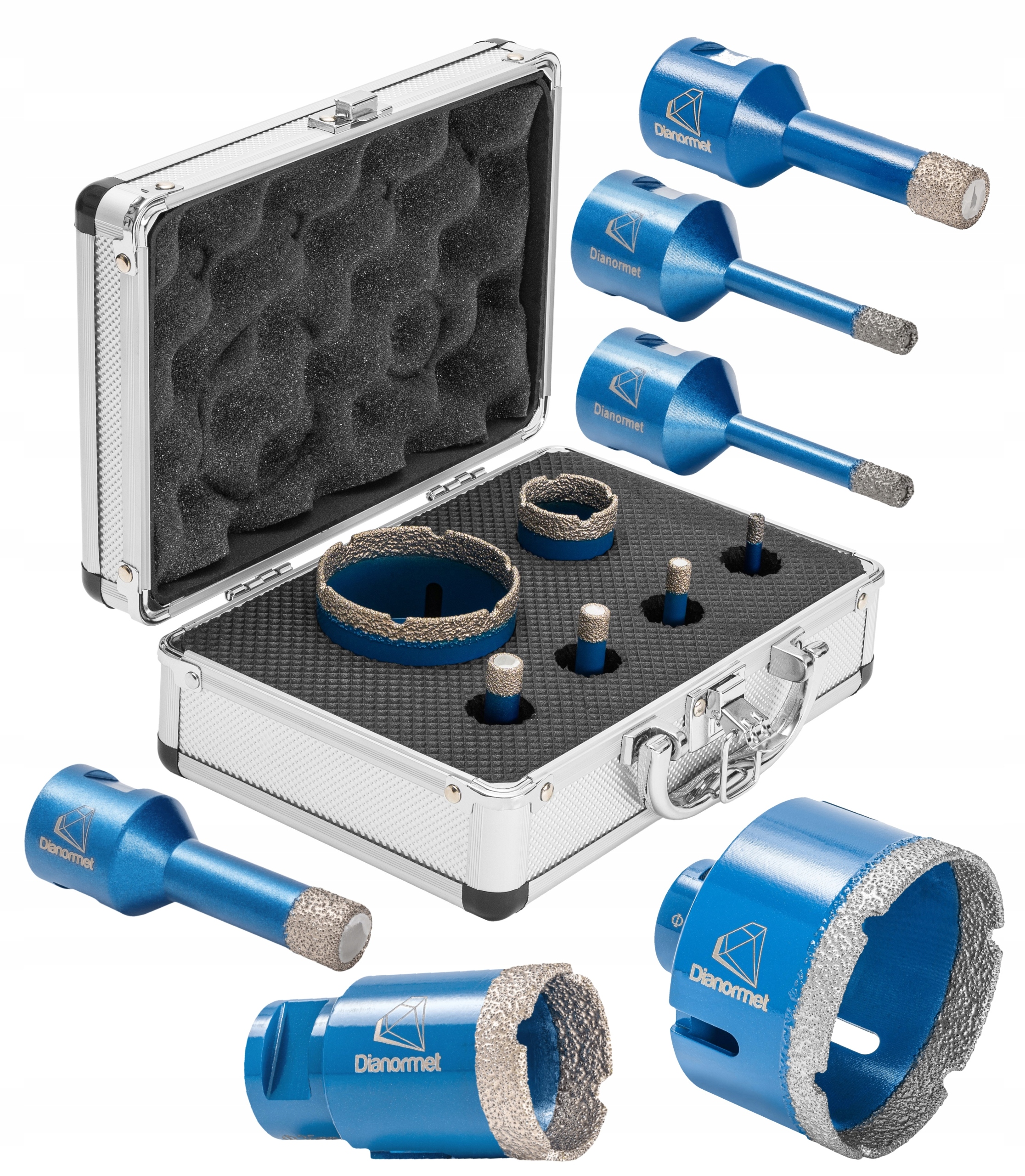 Diamantové Korunky Děrovačky Na Gres Set 6,8,10,12,35,68 mm Dárek