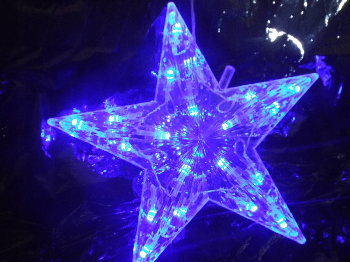 

Czubek Led Na Choinkę Niebieski Na Stałe Gwiazda