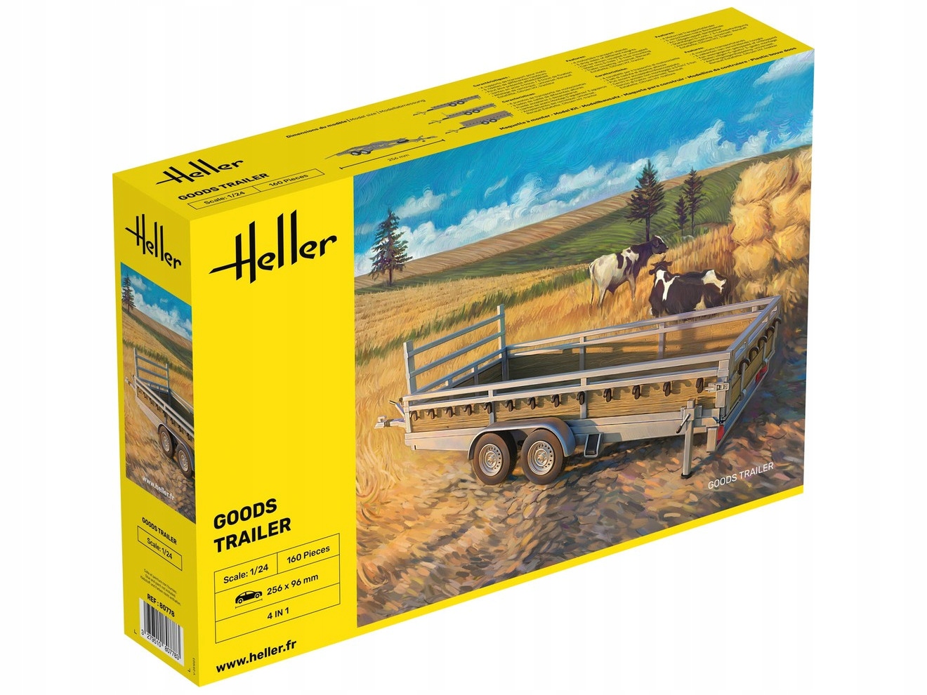 Dvounápravový nákladní přívěs model 80778 Heller