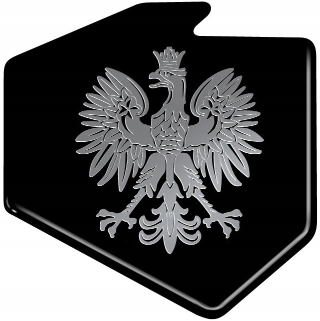 Naklejka Nalepka Znaczek Polska Godło Orzełek Nikiel Żywica 3D 5,3 x 5,4cm