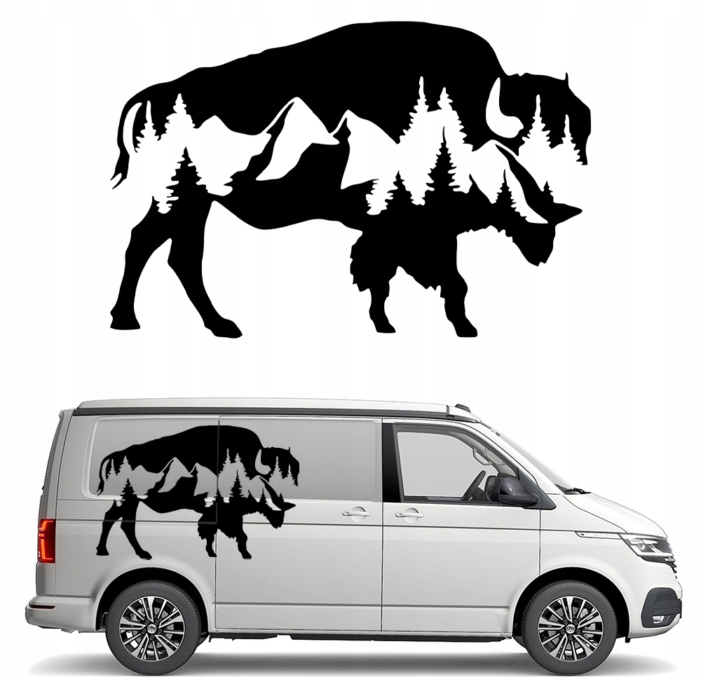 Nálepka Grafika na karavan Žubr Les Hory Bizon 90x137