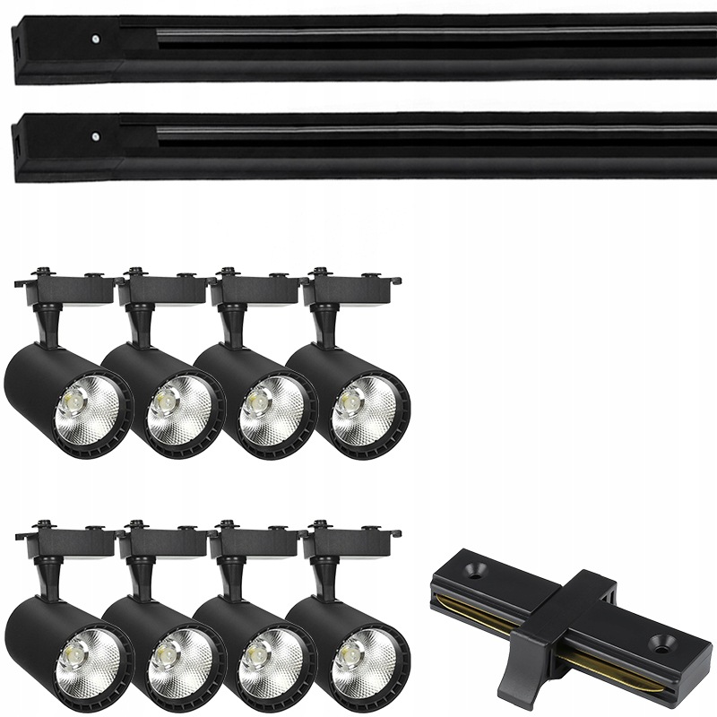 8X Led Kolejnicový Reflektor S Nastavitelným Stropním Svítidlem Kabel