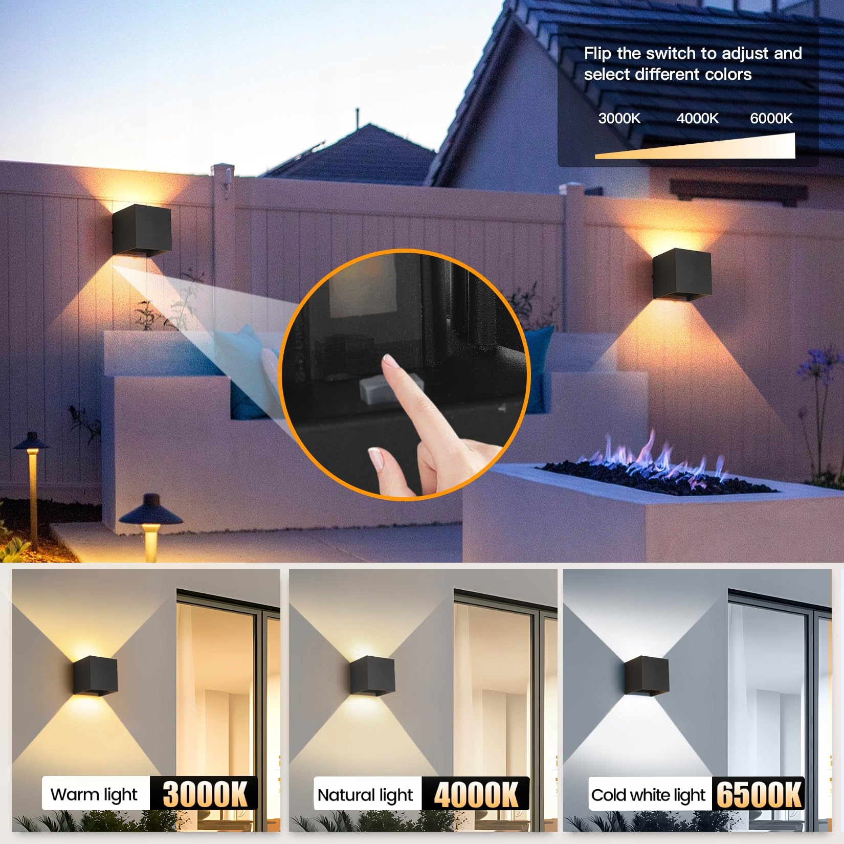 Lampa LED Regulowana Barwa 3 Tryby Do Sypialni 2 Sztuki IP65 WISDOM LINE — miniatura 6