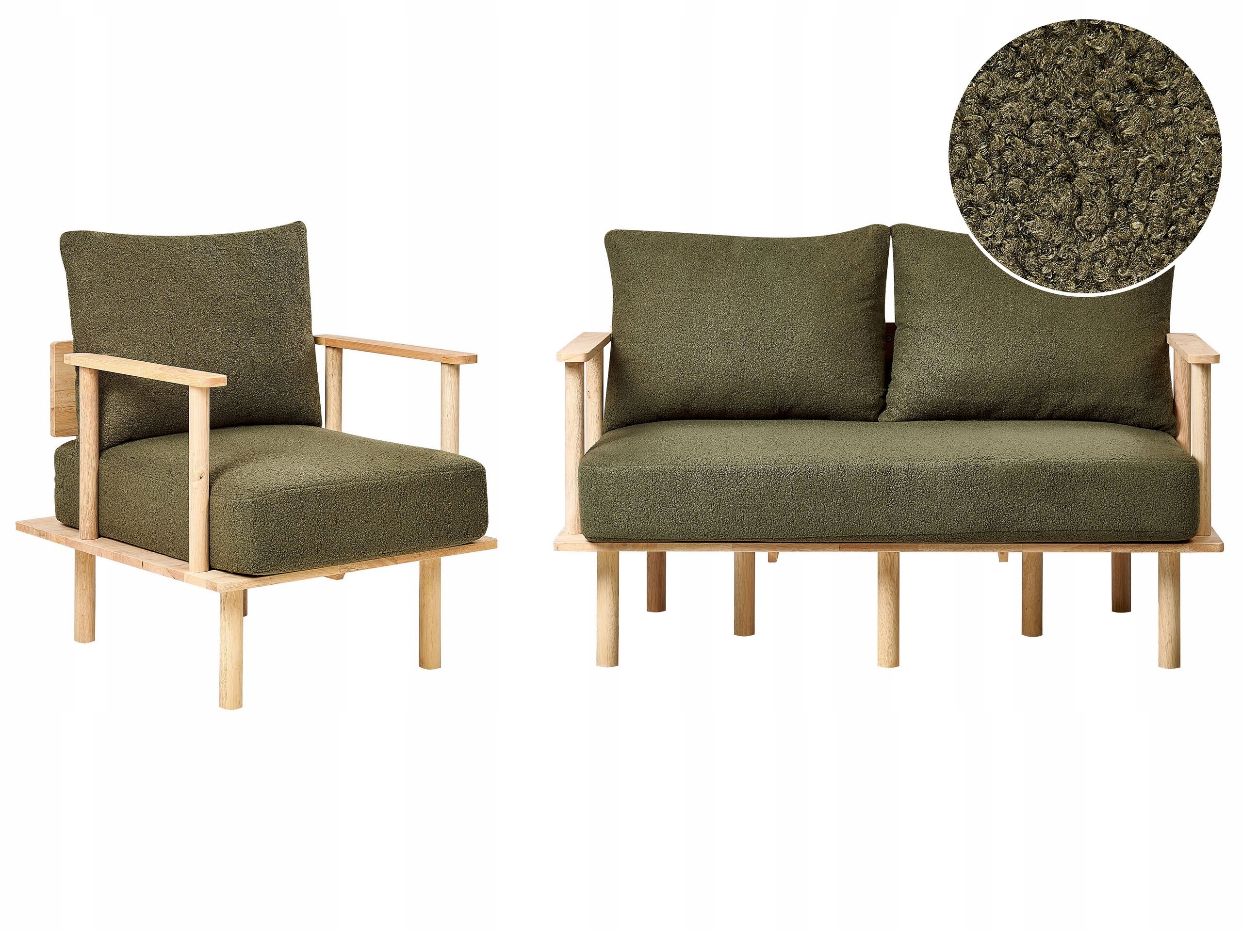 Zestaw wypoczynkowy sofa fotel tapicerowany zielony