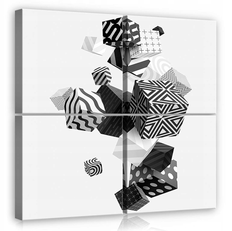 Obraz 50x50 modulární abstrakce geometrický černobílý minimalismus