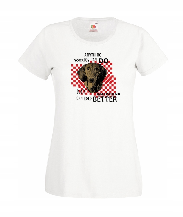 

S Koszulka Damska Jamnik Dachshund Pies Dog Wzór