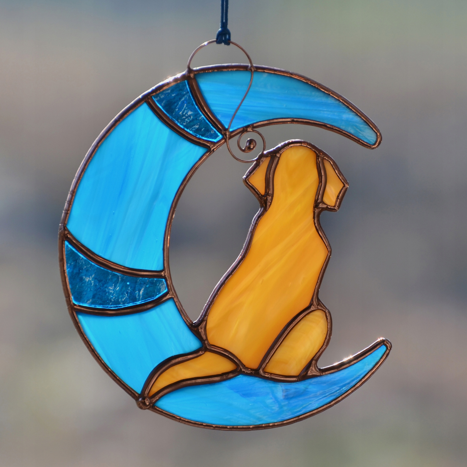 Dekorace ze skla Vitráž Přívěsek Pejsek