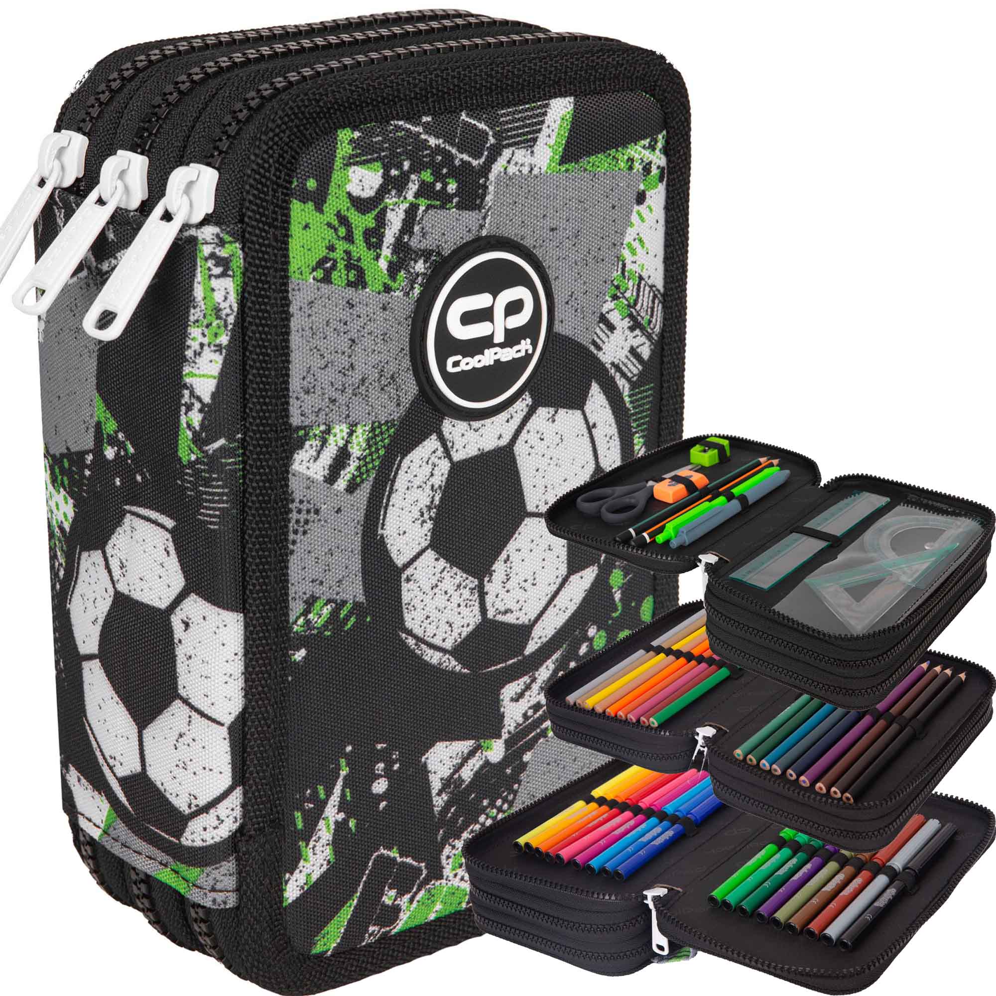 

Coolpack Piórnik Trzykomorowy Wyposażenie Piłka