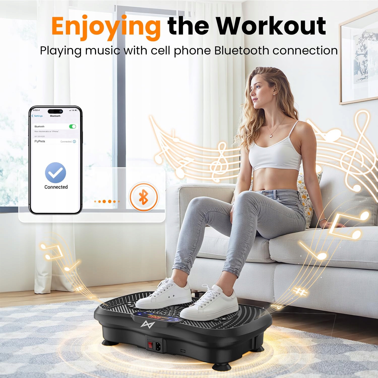 AXV Wibracyjna Platforma Fitness 150kg Bluetooth 120 Poziomów 5 Trybów — miniatura 3