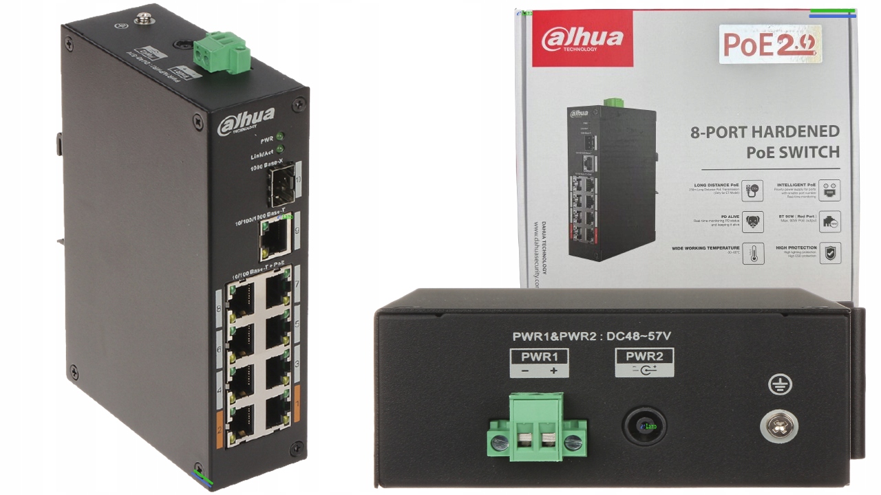 Switch przemysłowy PoE Dahua PFS3110-8ET-96