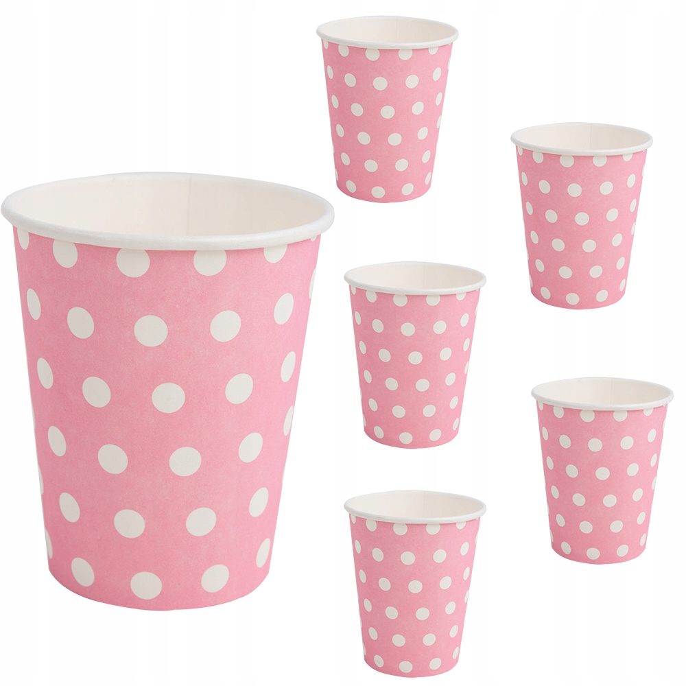 Kubeczki Papierowe Jednorazowe Roczek Róż 6szt