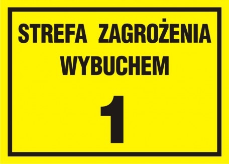 

Strefa zagrożenia wybuchem 1 znak tabliczka 15x21
