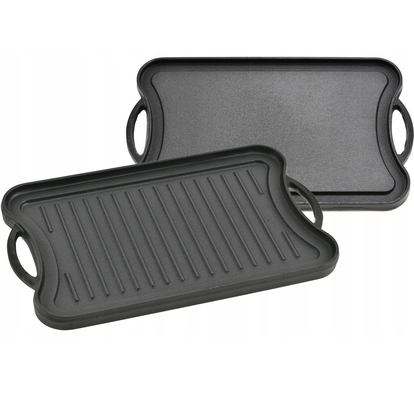 Płyta Żeliwna Dwustronna Ruszt Na Grill Ognisko Patelnia Grillowa 51 x 26cm