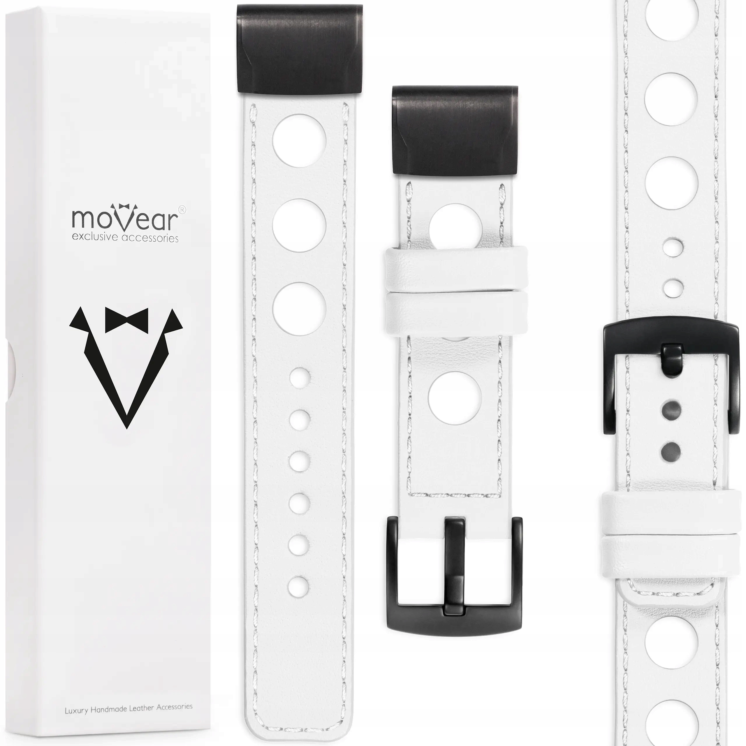 Kožený řemínek pro QuickFit 26 Garmin Fenix 8X 7X 6X 5X 3 Movear