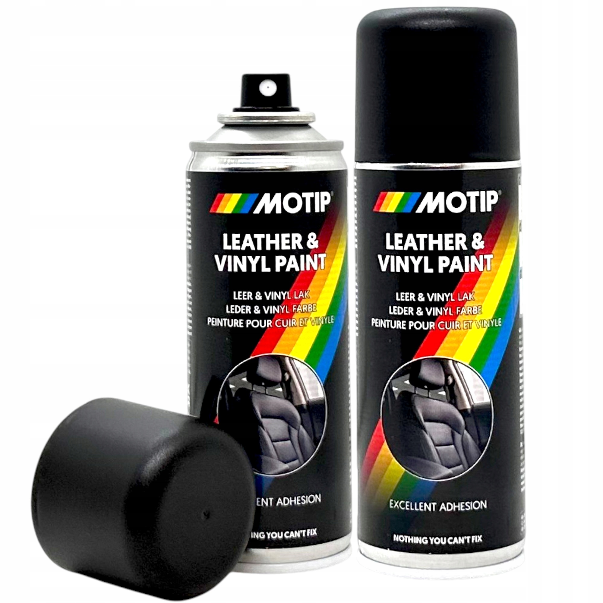 Farba do skór Czarna Renowacja Foteli i Kierownicy 2x Lakier Spray 200ML