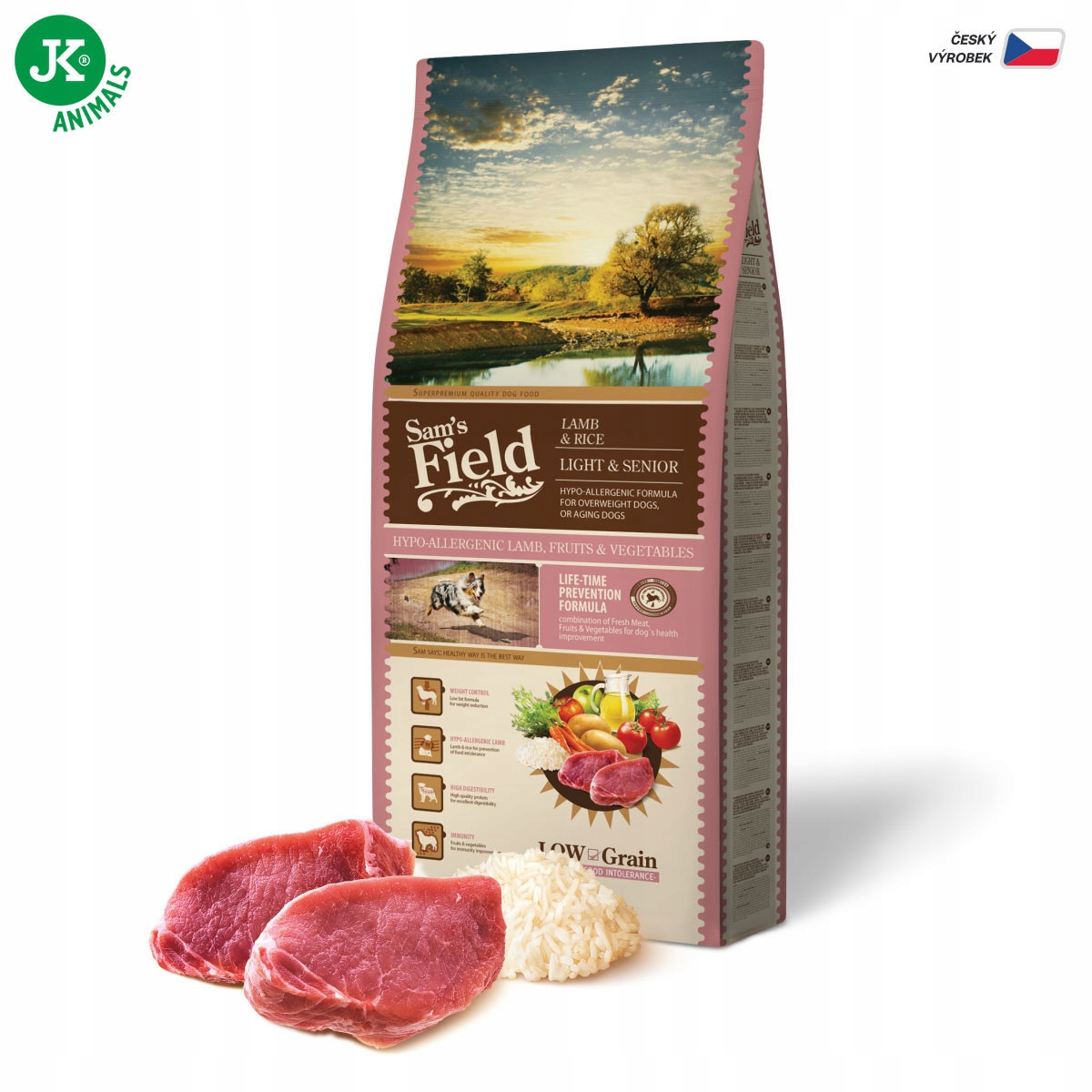Sam's Field Bezobilné suché krmivo pro psy Light Senior Jehněčí 13 kg