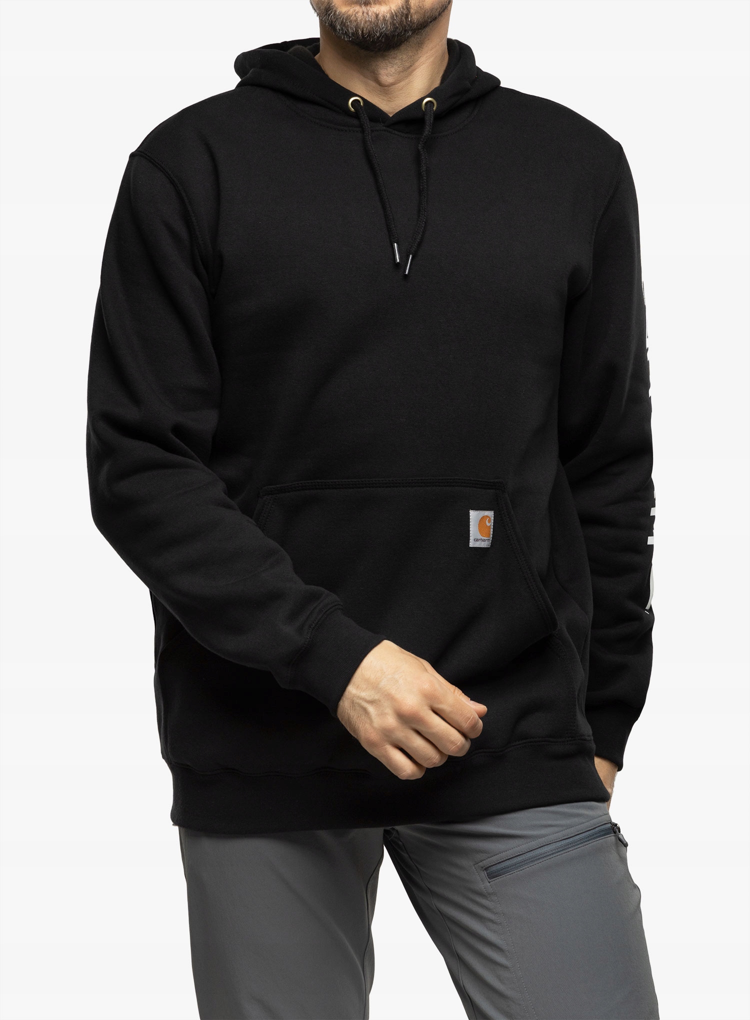Pánská mikina mikina s kapucí Carhartt Sleeve Logo černá L