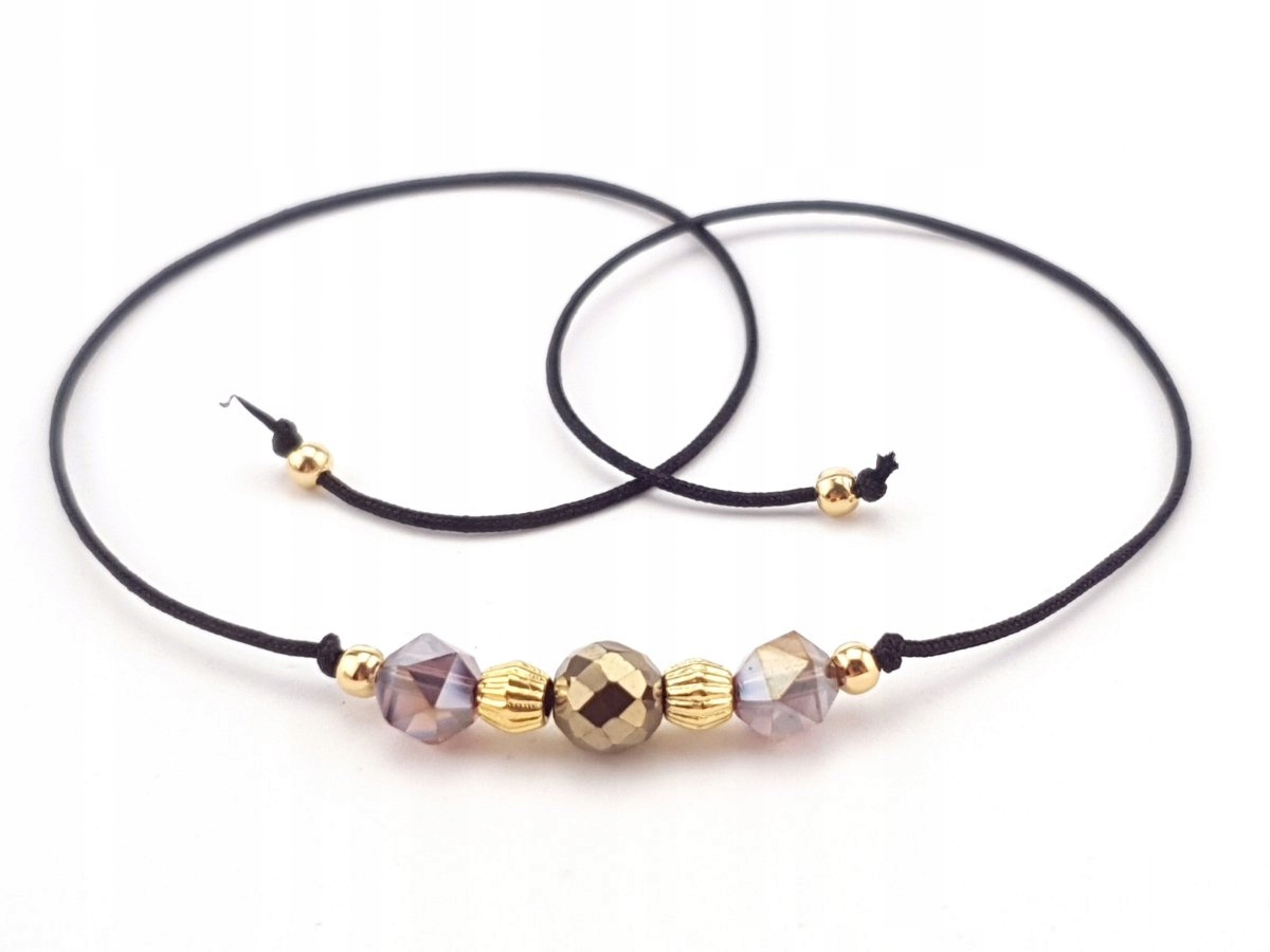 3723g Bransoletka stal chirurgiczna 31cm sznurek