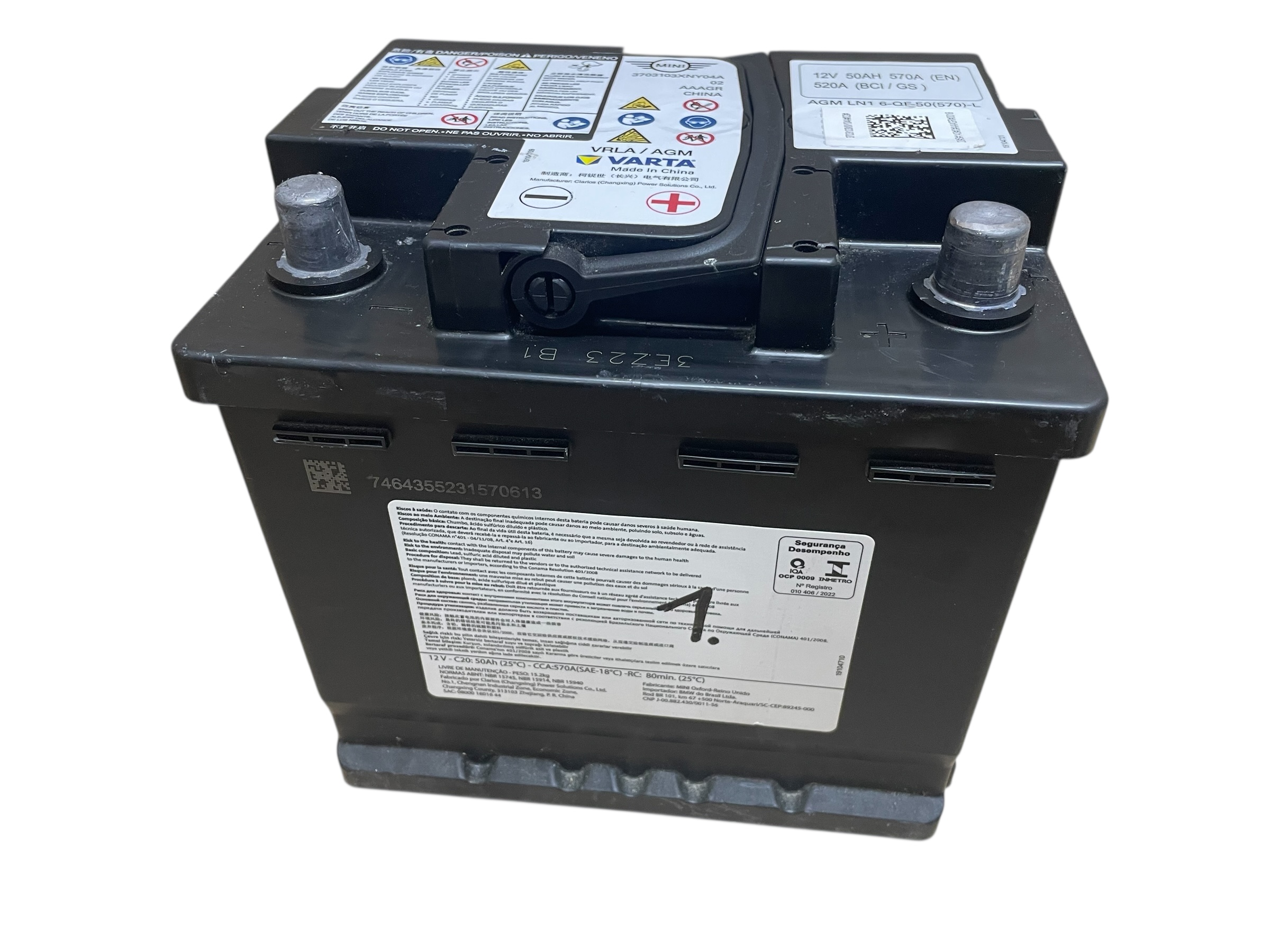 Batteria AGM START-STOP 12V 50AH 570A MINI 2023R Originale