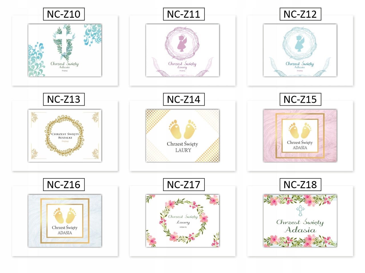 NAKLEJKI NA CIASTO PODZIĘKOWANIE CHRZEST ŚWIĘTY 50szt personalizowane Wykończenie papieru matowe