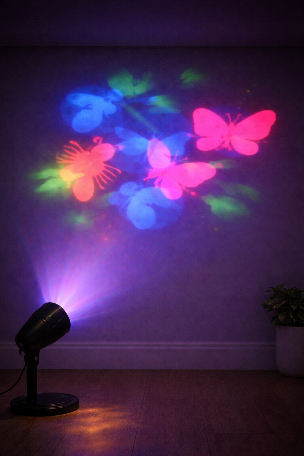 Projektor Laserowy Reflektor3 LED wbijany kolorowe motyle 6W IP44