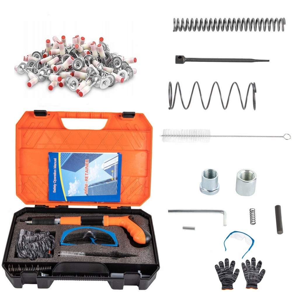 Mini Ruční Ocelová Pistole Na Hřebíky 5 Rychlostní S 100 Hřebíky S Kufrem