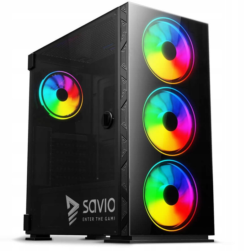 Obudowa komputerowa Midi Tower Atx Savio Prime X1 Argb Glass Fan 4x120mm