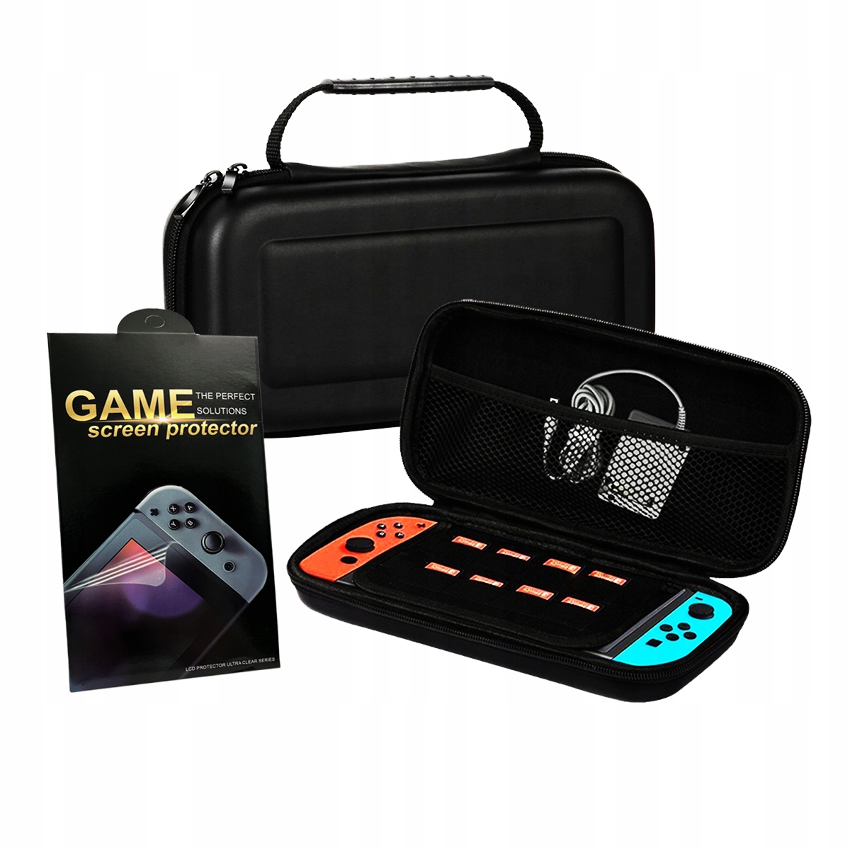 WZMOCNIONE ETUI DO NINTENDO SWITCH OLED V1 V2 + SZKŁO OCHRONNE HARTOWANE 9H