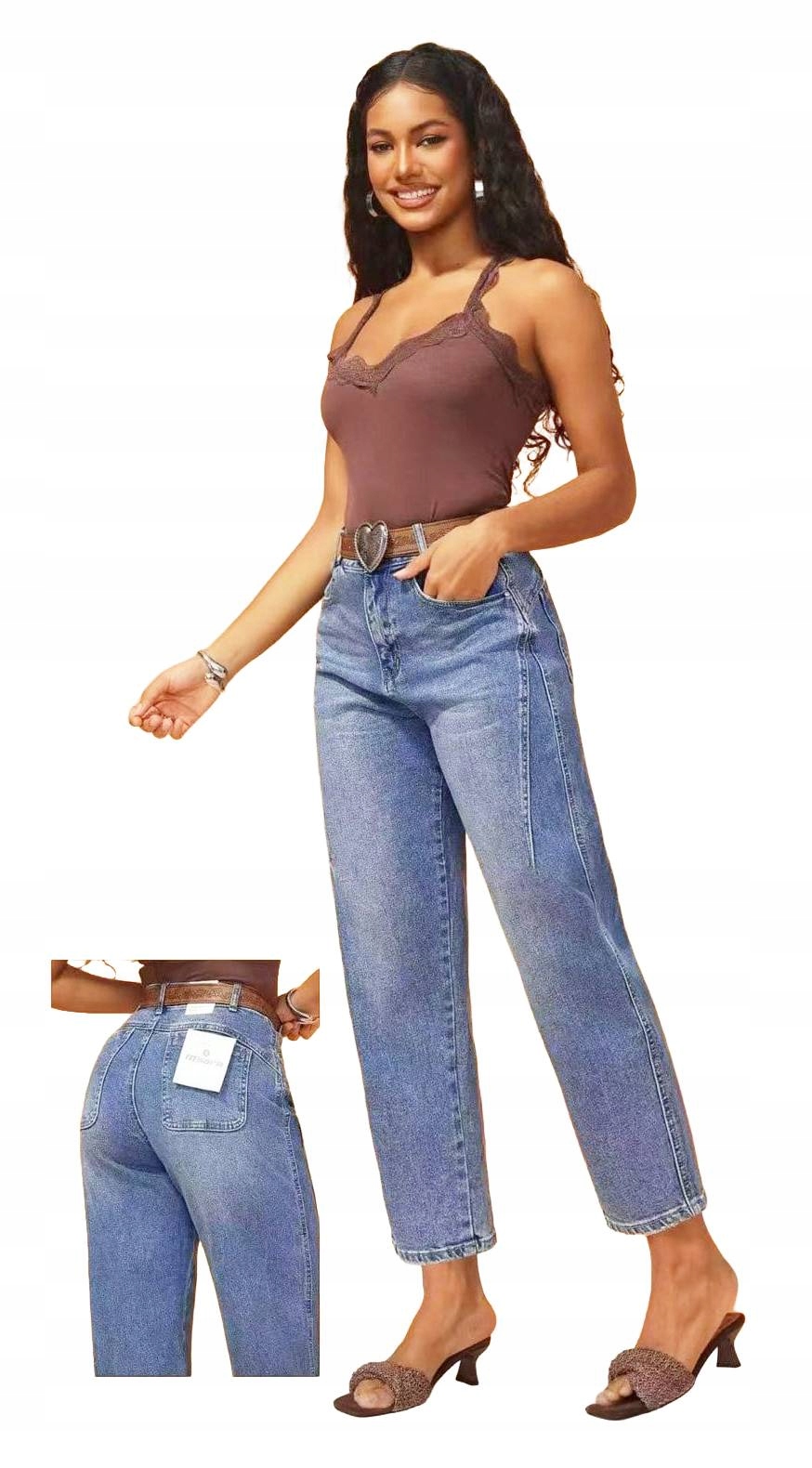 M.Sara Módní Dámské Džínové Kalhoty Vysoký Stav Baggy limitovaná edice