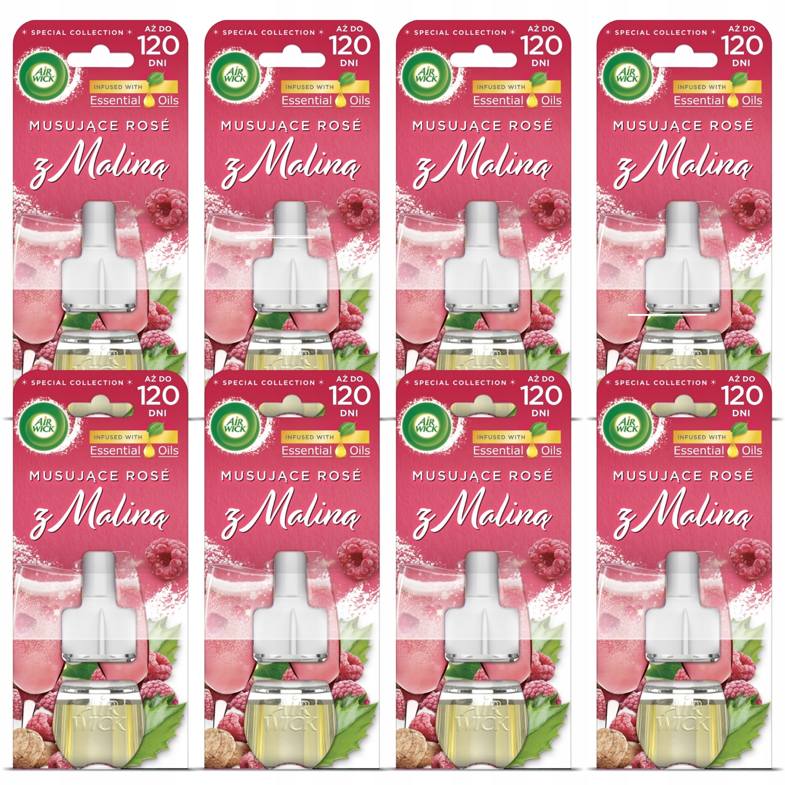 Air Wick Náplně Do Elektrického Osvěžovače Šumivé Rosy S Malinou 8 X 19 ML