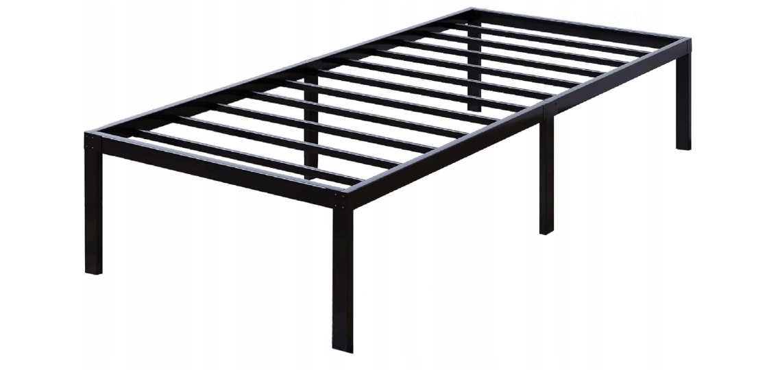 Kovová posteľ 90x200 cm – Čierny rám s vysokou odolnosťou