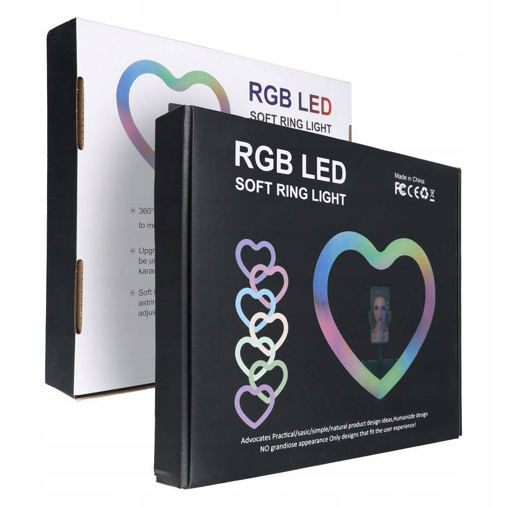 Lampa Led Ring Heart Stream Rgb pierścieniowa 12 cali Full Color uchwyt